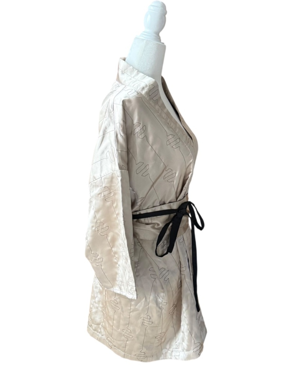NWT Vintage Victoria Secret Kimono style Robe belted embroidered 90s 00s OS - Picture 7 of 15